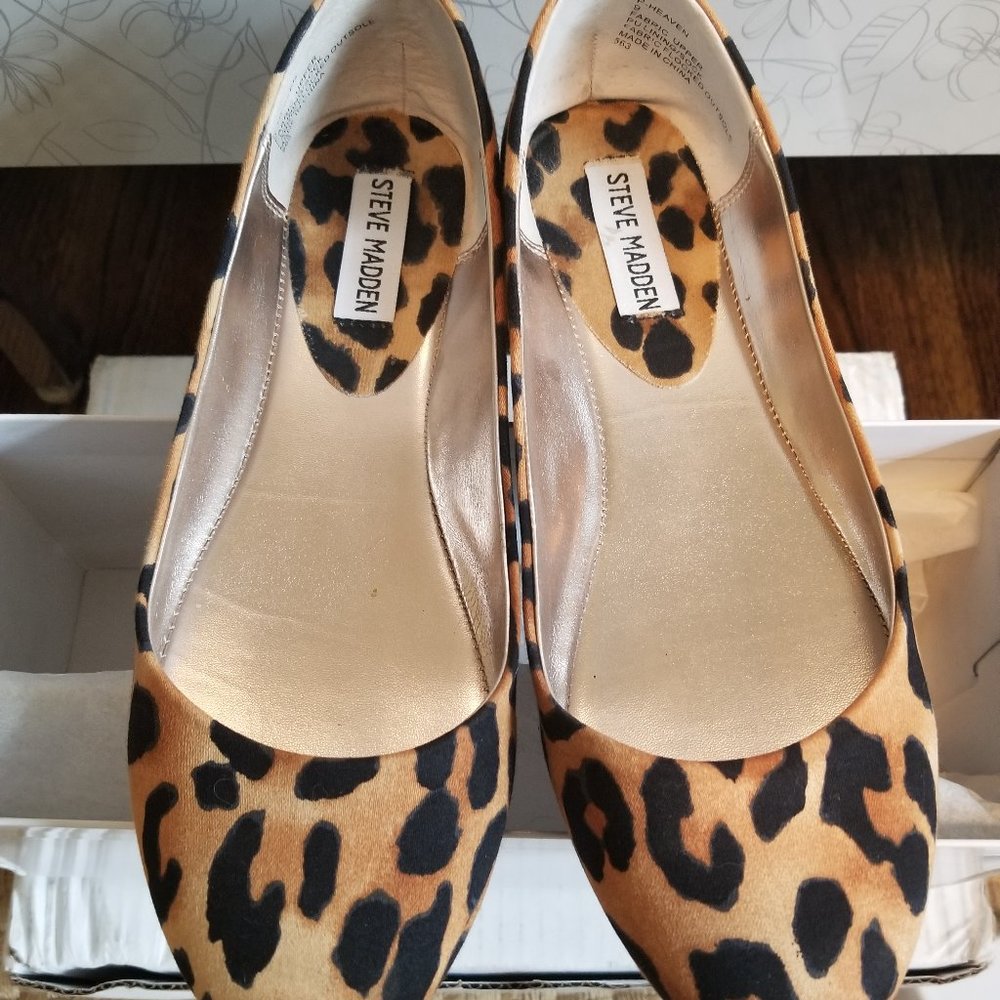 Steve Madden Heaven Leopard Fabric Ballet Flats